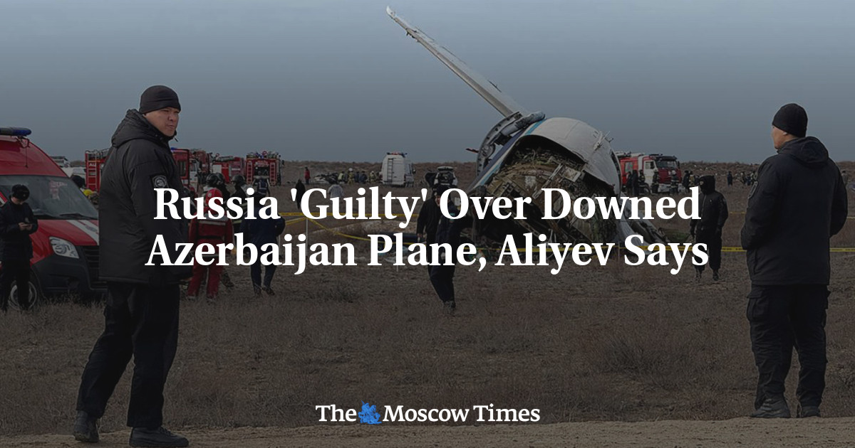 Russia 'Guilty' Over Downed Azerbaijan Plane, Aliyev Says - The Moscow Times